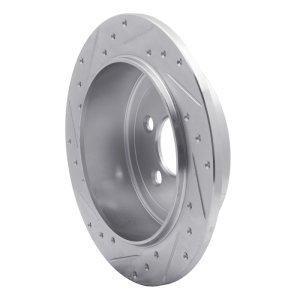 Dodge Nitro Brake Rotor (1) - Rear Right - R1 Concepts - Drilled & Slotted - Silver - `07-`12